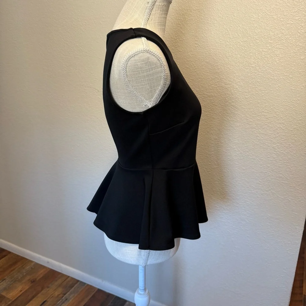 Elegant Black Sleeveless Peplum Top by Worthington Petite - Size PS - Picture 7 of 16